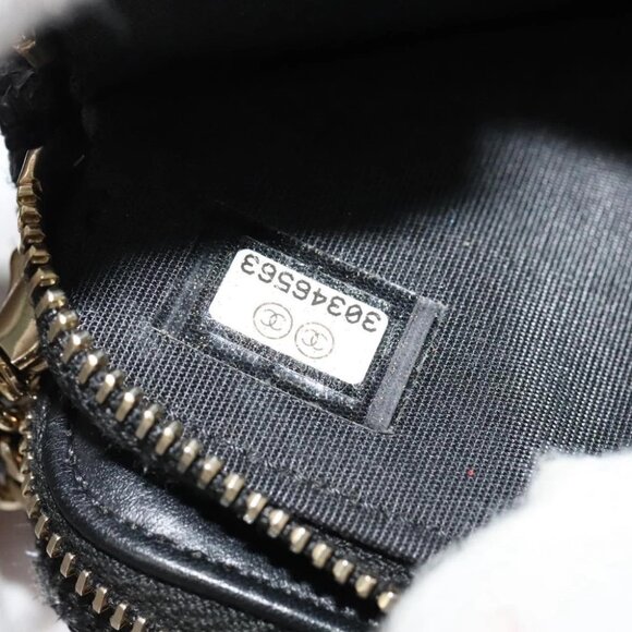 CHANEL Deauville line COCO Mark Chain Wallet Raffia Navy Gold CC Auth 127827 - Picture 2 of 14